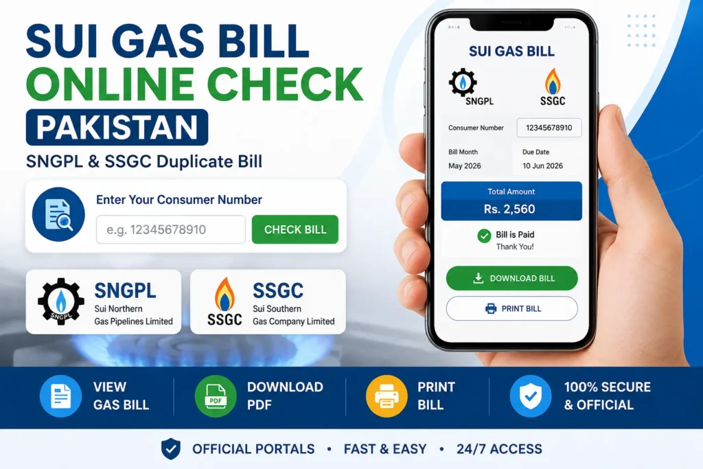 Sui Gas Bill Online Check Pakistan